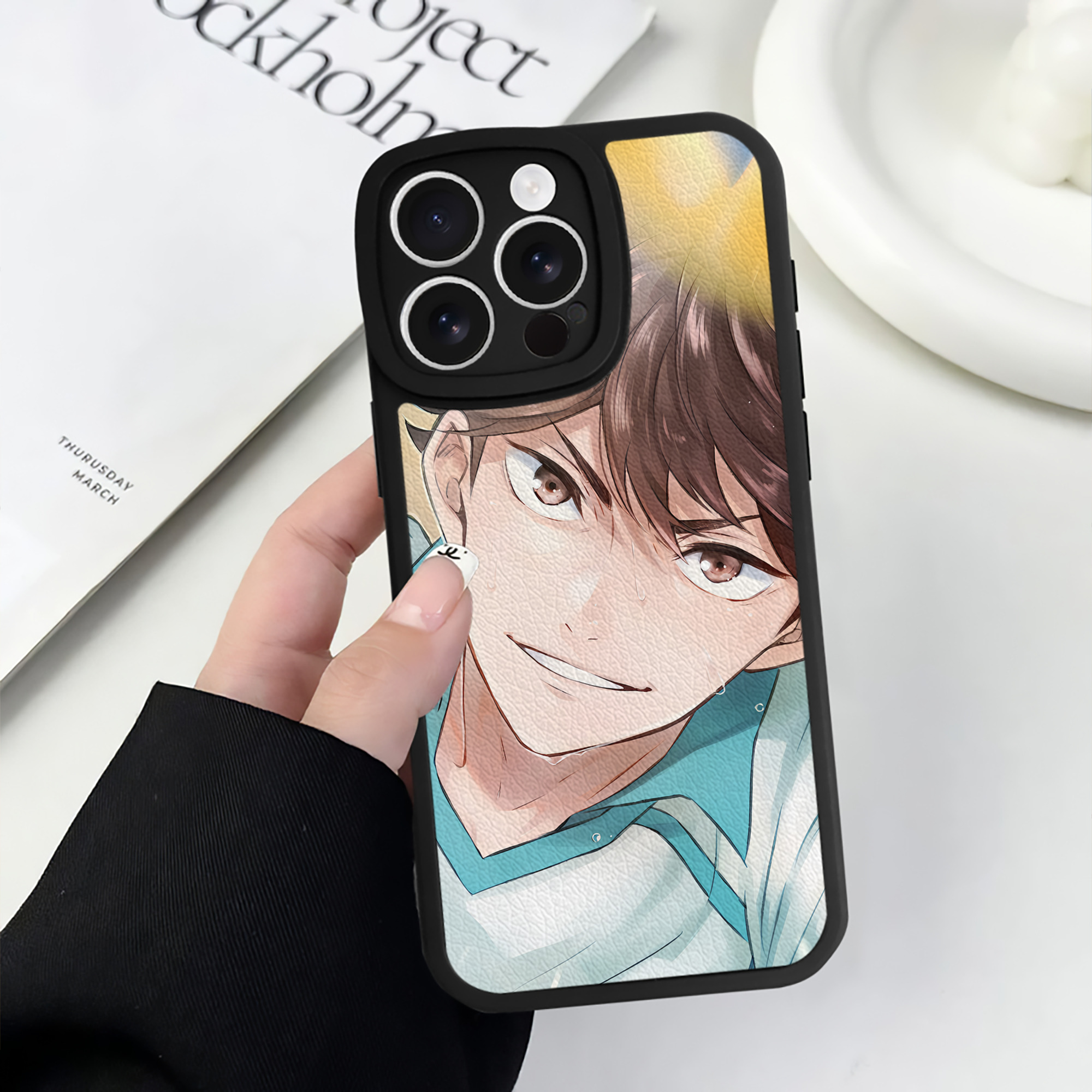 （画像用） ハイキュー!! Haikyu!! 【iPhone 16シリーズ対応】シリコンスマホケース（レザー調） 材質：シリコン